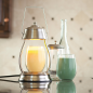 Preview: Candle Warmers HURRICANE Laterne Metall für Duftkerzen im Glas brushed nickel