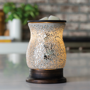 Candle Warmers elektrische Duftlampe - REFLECTION silber Mosaik Glas