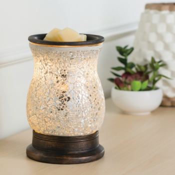 Candle Warmers elektrische Duftlampe - REFLECTION silber Mosaik Glas