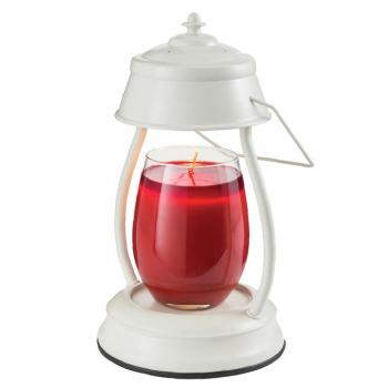 Candle Warmers HURRICANE Laterne Metall für Duftkerzen im Glas antik weiß