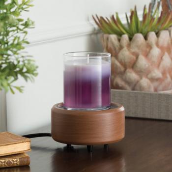 Candle Warmers elektrische Duftlampe 2-in1 Classic PEWTER WALNUT braun Keramik