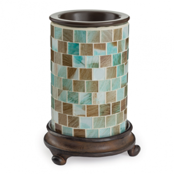 Candle Warmers elektrische Duftlampe - SEA GLAS Mosaik Glas braun-grün