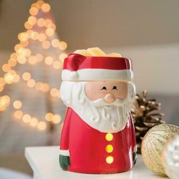 SANTA CLAUS Duftlampe elektrisch rot/weiß Keramik