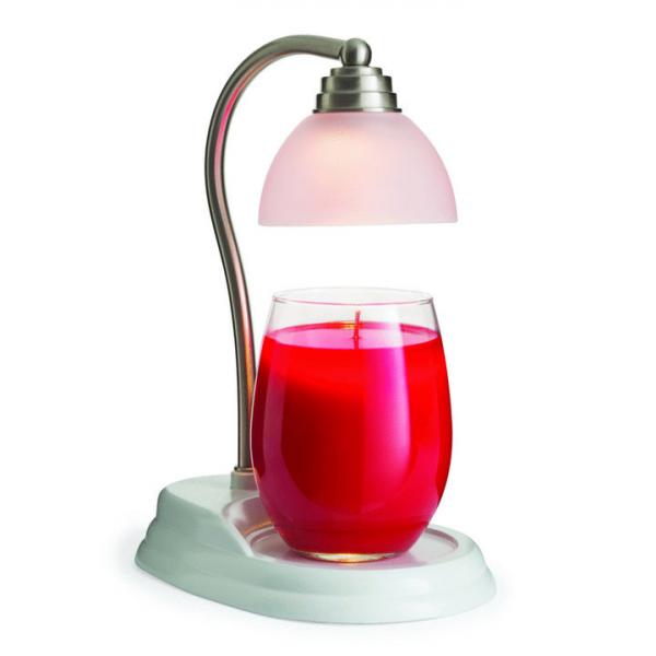 Candle Warmers AURORA Lampe für Duftkerzen im Glas weiß-silber