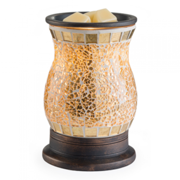 Candle Warmers elektrische Duftlampe -GILDED GLAS gold Mosaik Glas