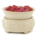 Candle Warmers elektrische Duftlampe 2in1FLEUR DE LYS creme aus Keramik